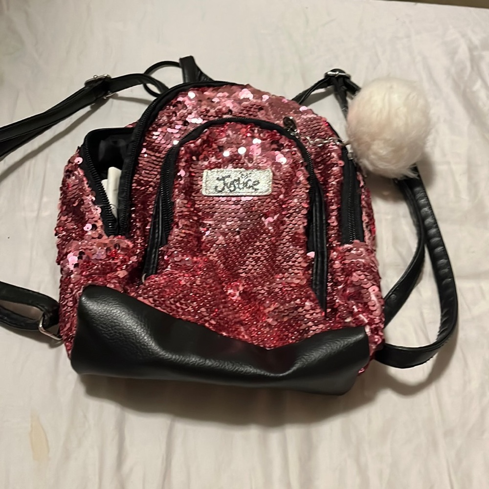 Pink glittery mini backpack from justice